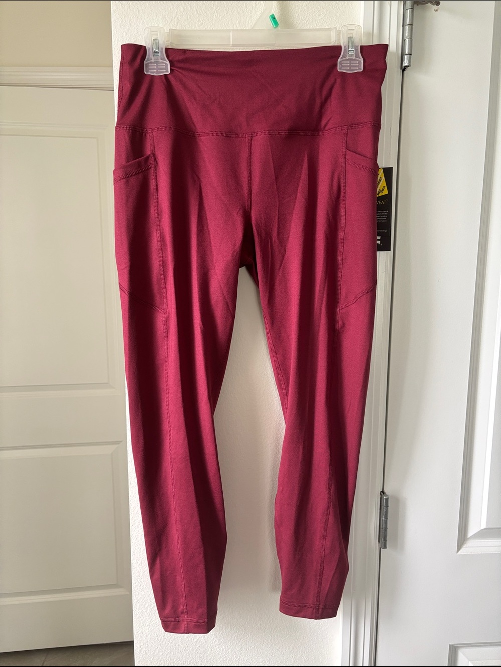 Velocity Burgundy High-Rise Track Joggers with Side Pockets